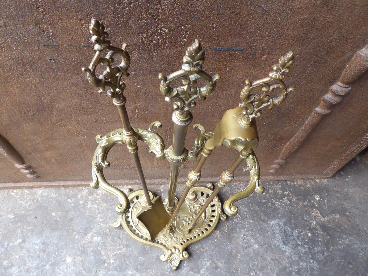 20th Century French Napoleon III Fireplace Tools or Fire Tools
