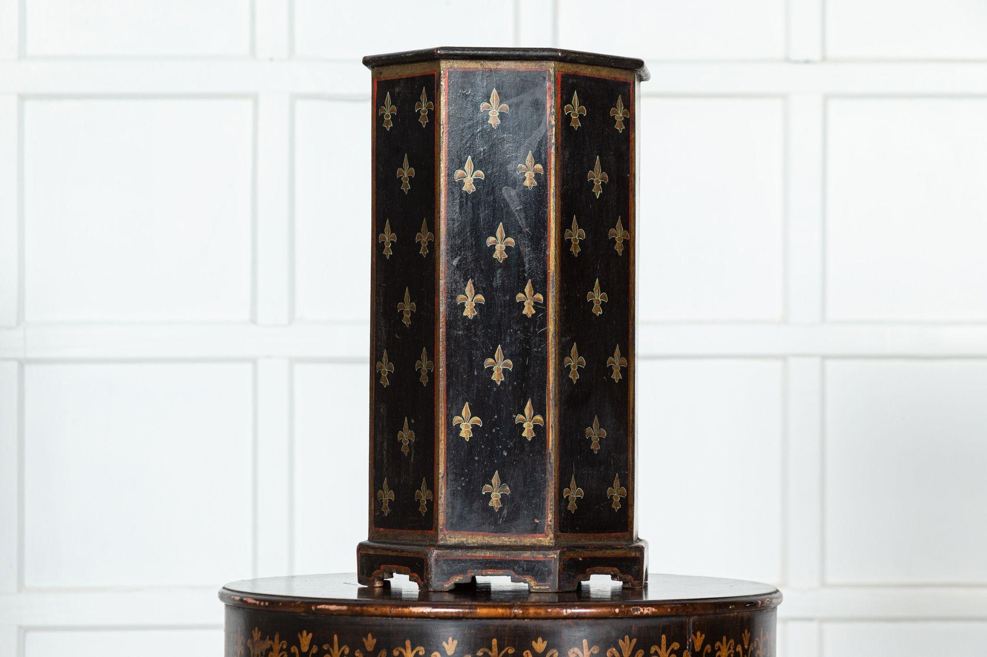 French Napoleon III Fleur De Lis Painted Umbrella Stand For Sale 2