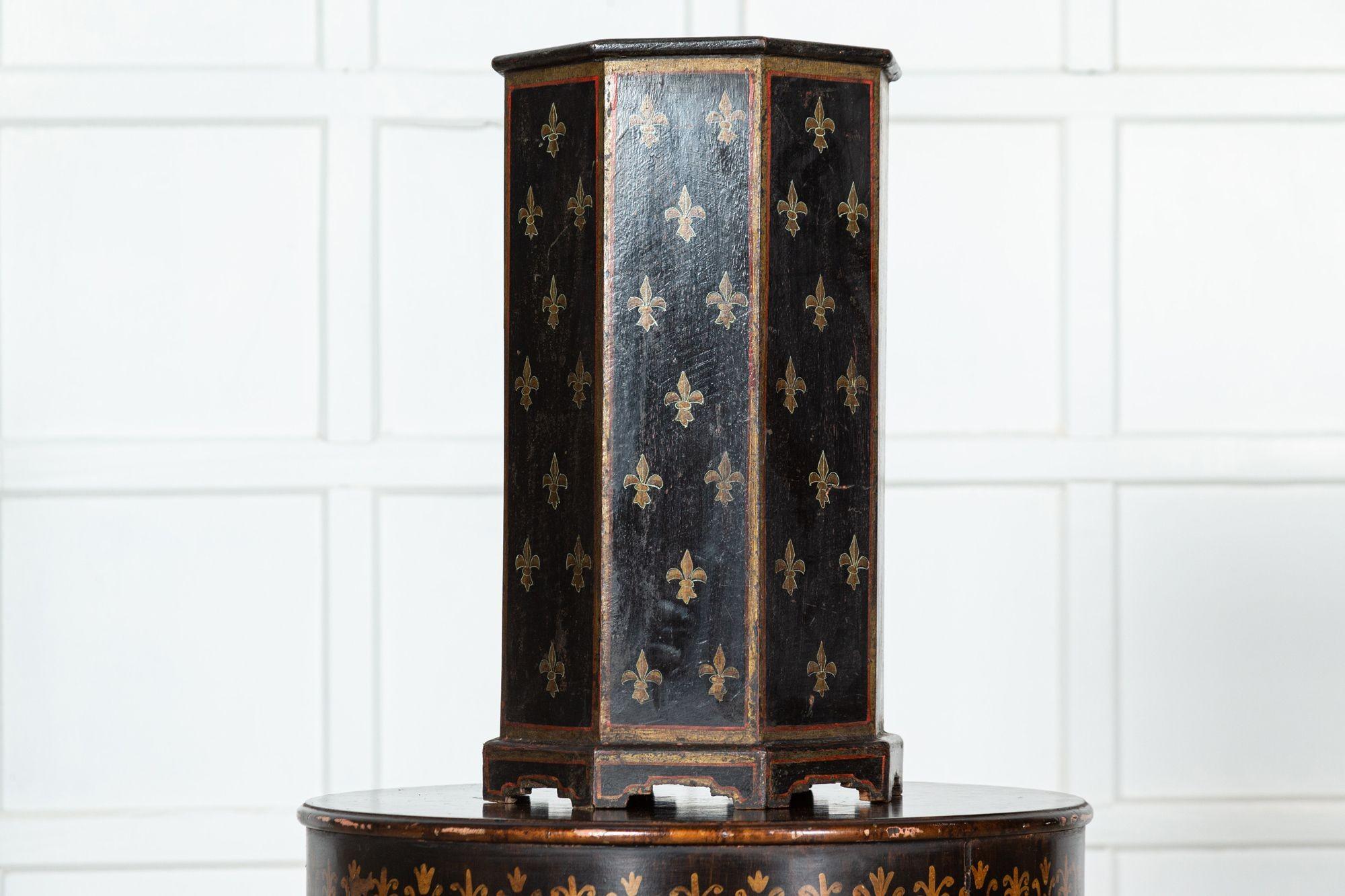 19th Century French Napoleon III Fleur De Lis Painted Umbrella Stand For Sale