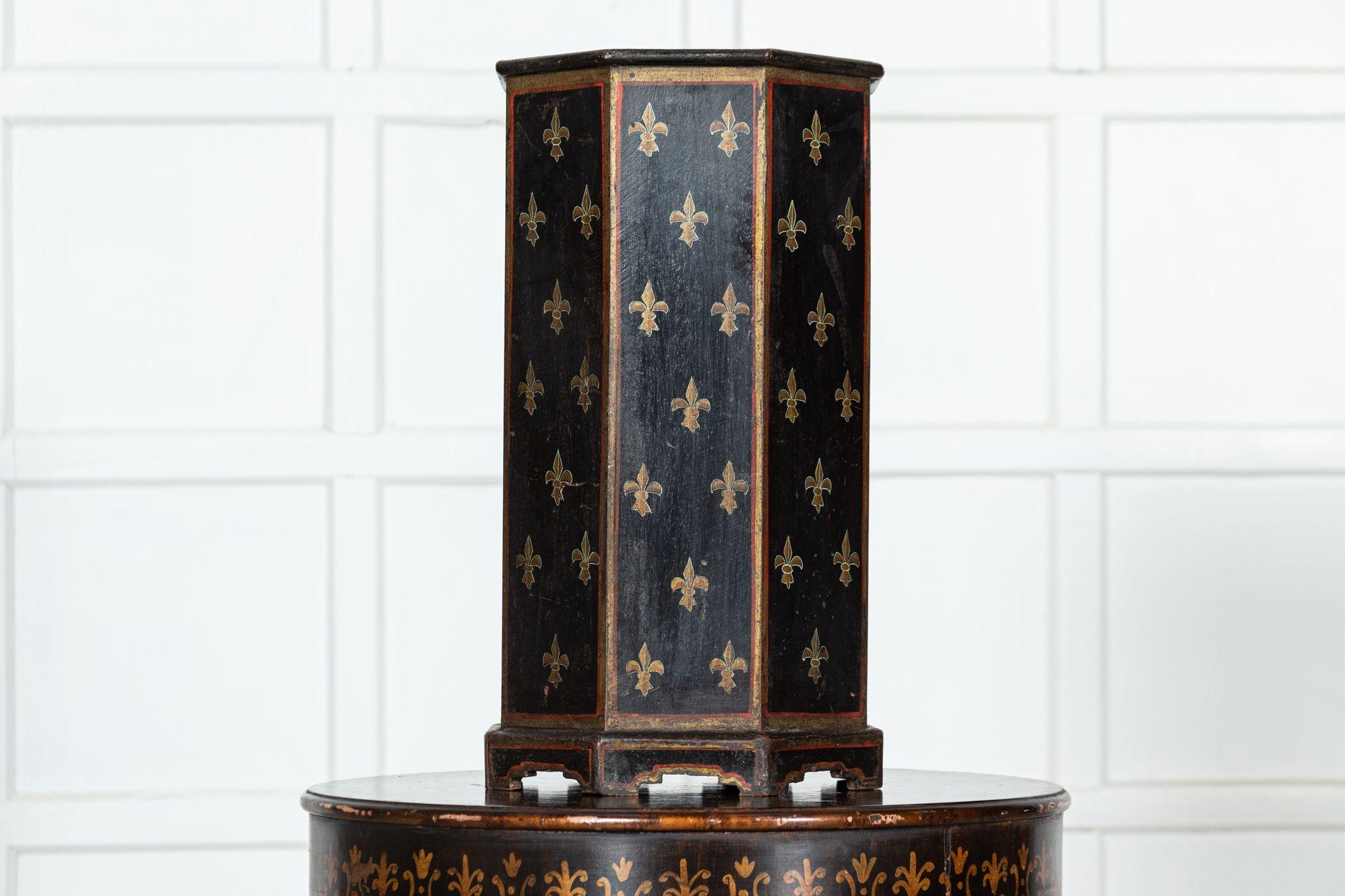 French Napoleon III Fleur De Lis Painted Umbrella Stand For Sale 1