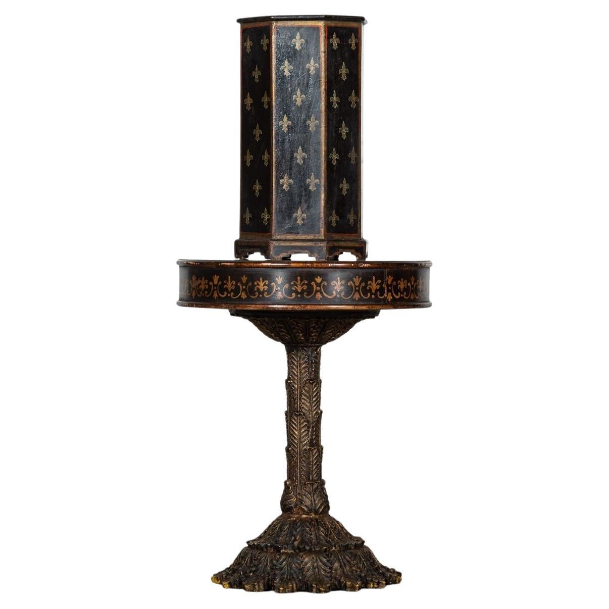 French Napoleon III Fleur De Lis Painted Umbrella Stand For Sale