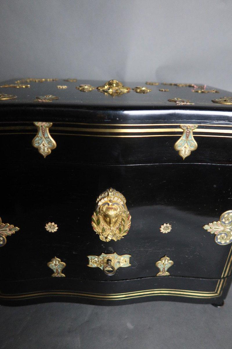 Französisches Likörkeller aus vergoldeter Bronze und geschwärztem Holz, Napoleon III.-Periode im Angebot 1