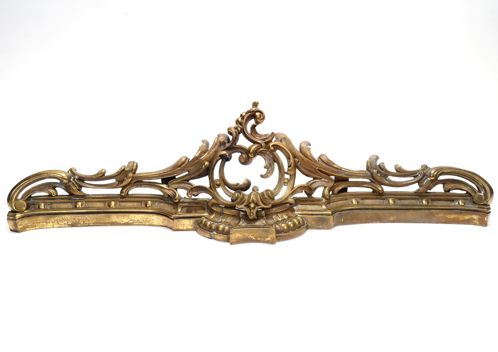 French Napoleon III Gilt Bronze Fireplace Fender and Cherub Chenets at ...