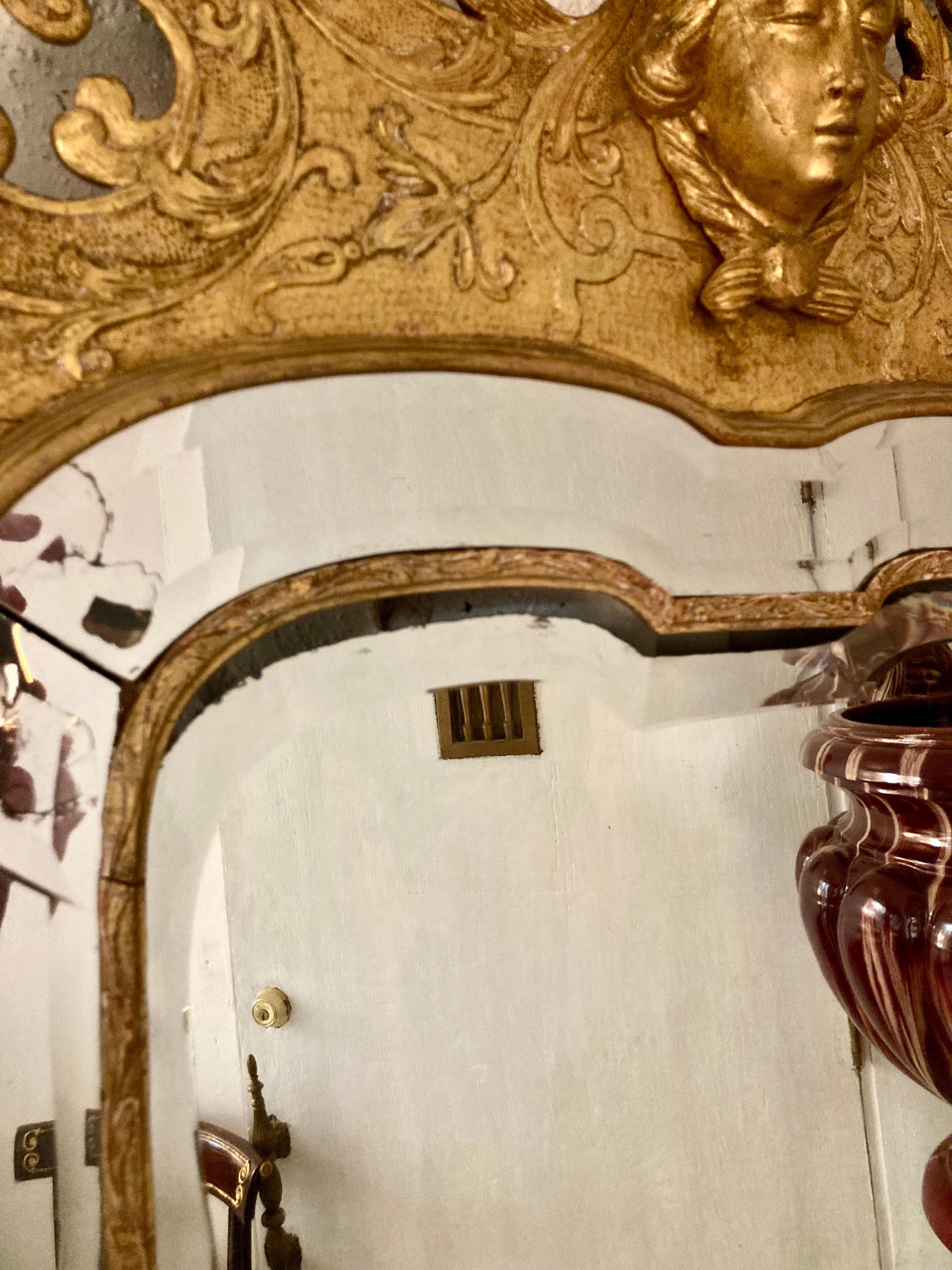 Französisch Napoleon III vergoldet Bodenspiegel im Angebot 1