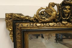 French Napoleon III Gilt Wall Mirror, Dragon Crest