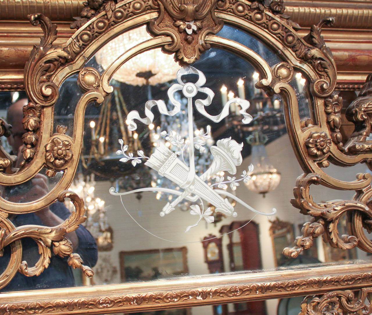 19th Century French Napoleon III Giltwood Mirror