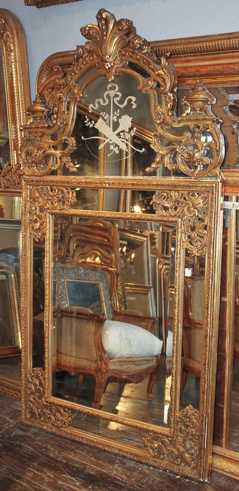 French Napoleon III Giltwood Mirror 2