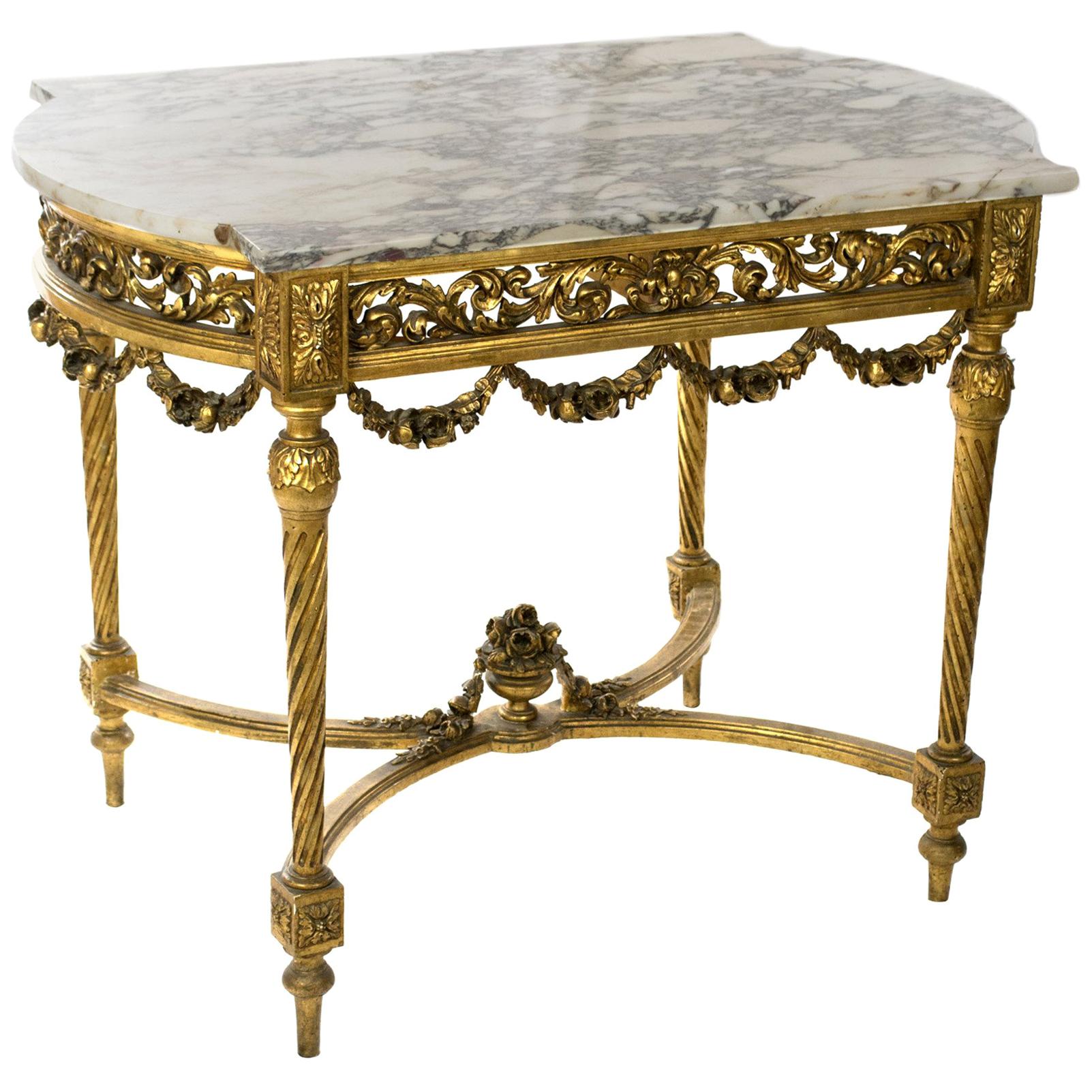 French Napoleon III Giltwood Table