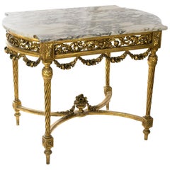 French Napoleon III Giltwood Table