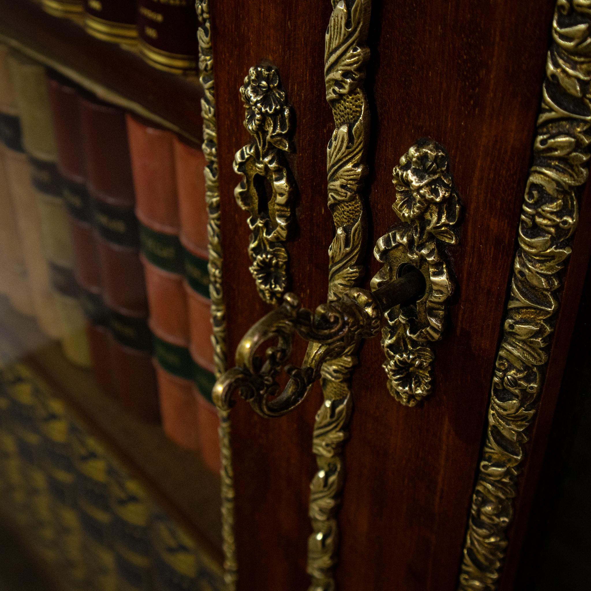 19th Century French Napoleon III Glazed Ormolu Bookcase For Sale