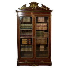 Antique French Napoleon III Glazed Ormolu Bookcase
