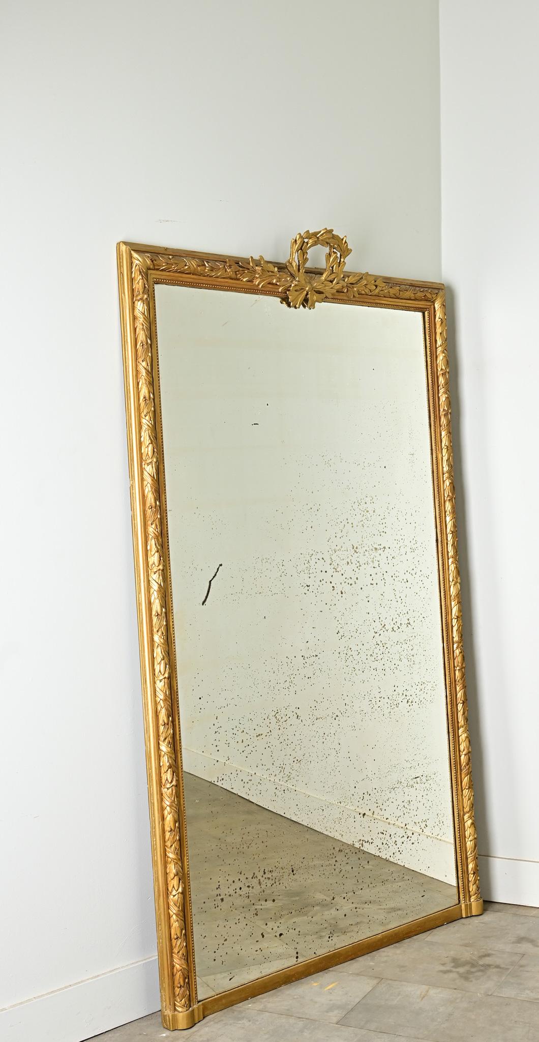 Hand-Carved French Napoleon III Gold Gilt Mantel Mirror