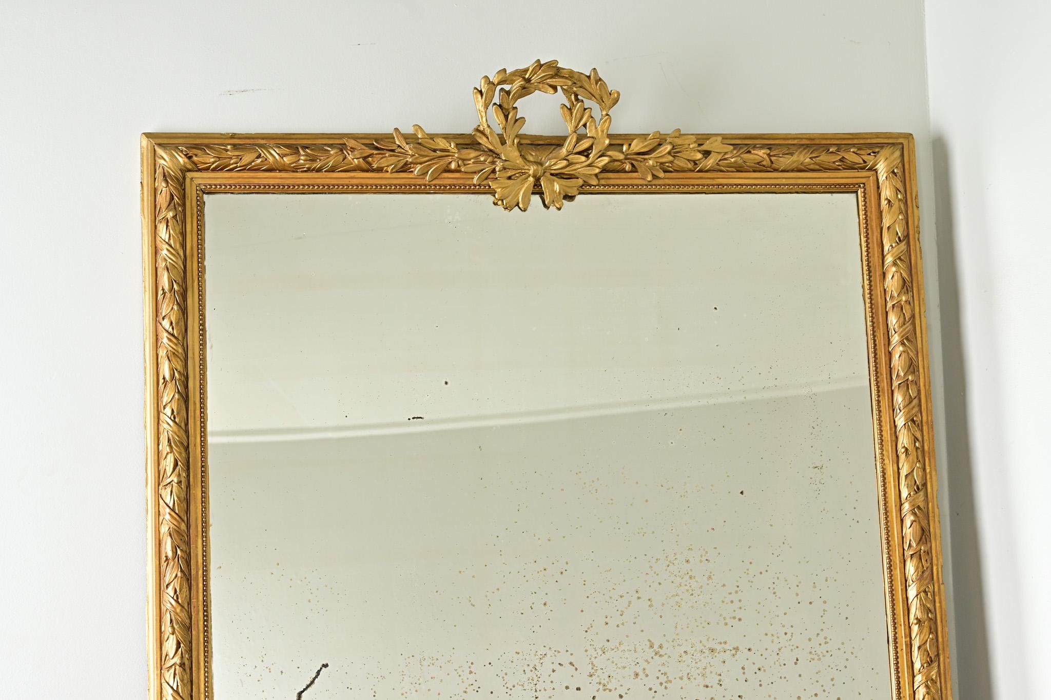 19th Century French Napoleon III Gold Gilt Mantel Mirror