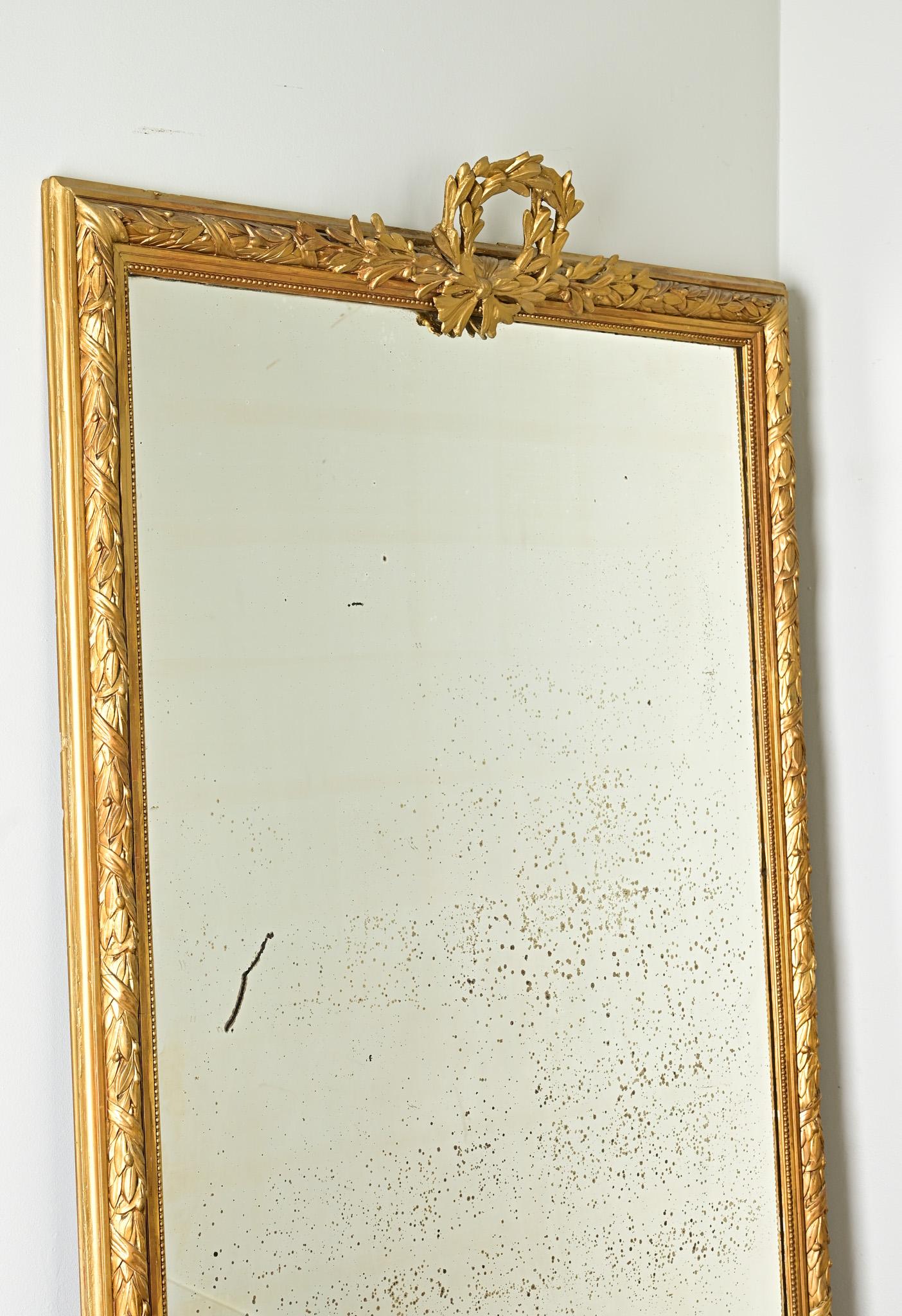 French Napoleon III Gold Gilt Mantel Mirror 1