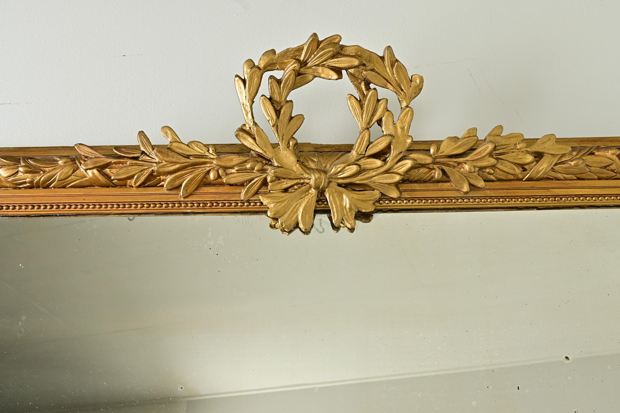 French Napoleon III Gold Gilt Mantel Mirror 2
