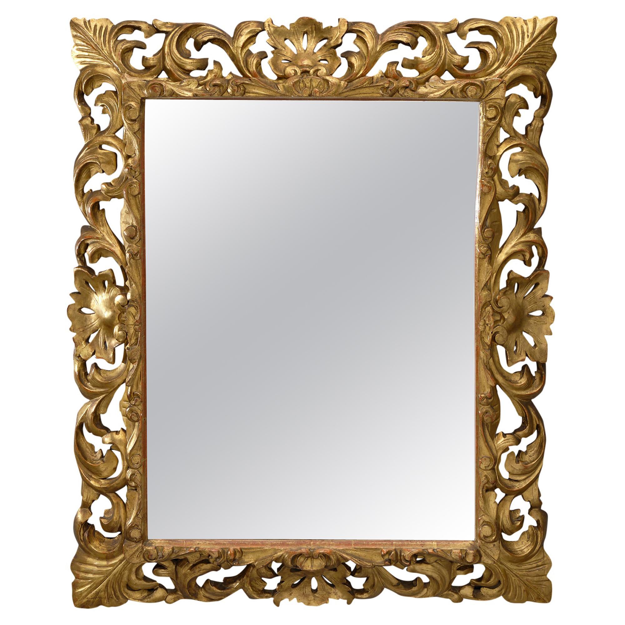 French Napoleon III Gold Mirror