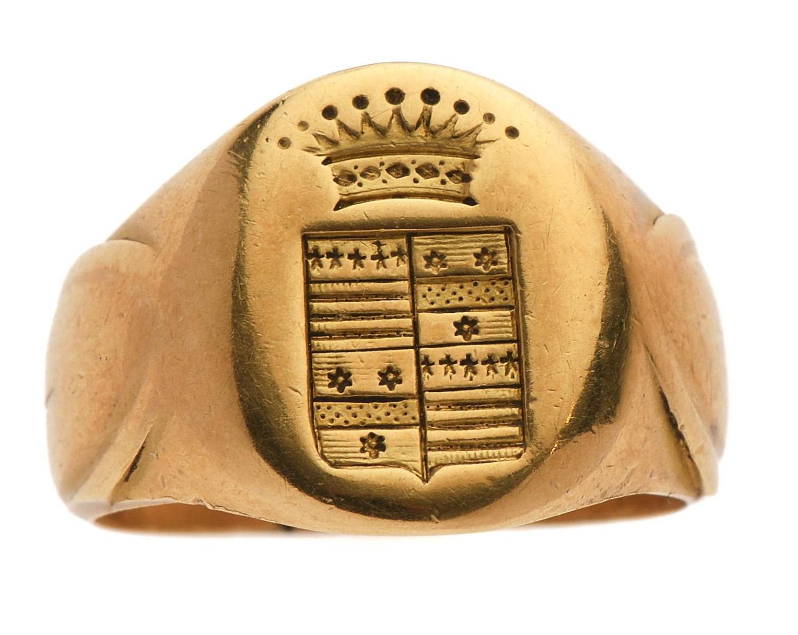 Women's or Men's French Napoleon III Gold Signet Men's Ring