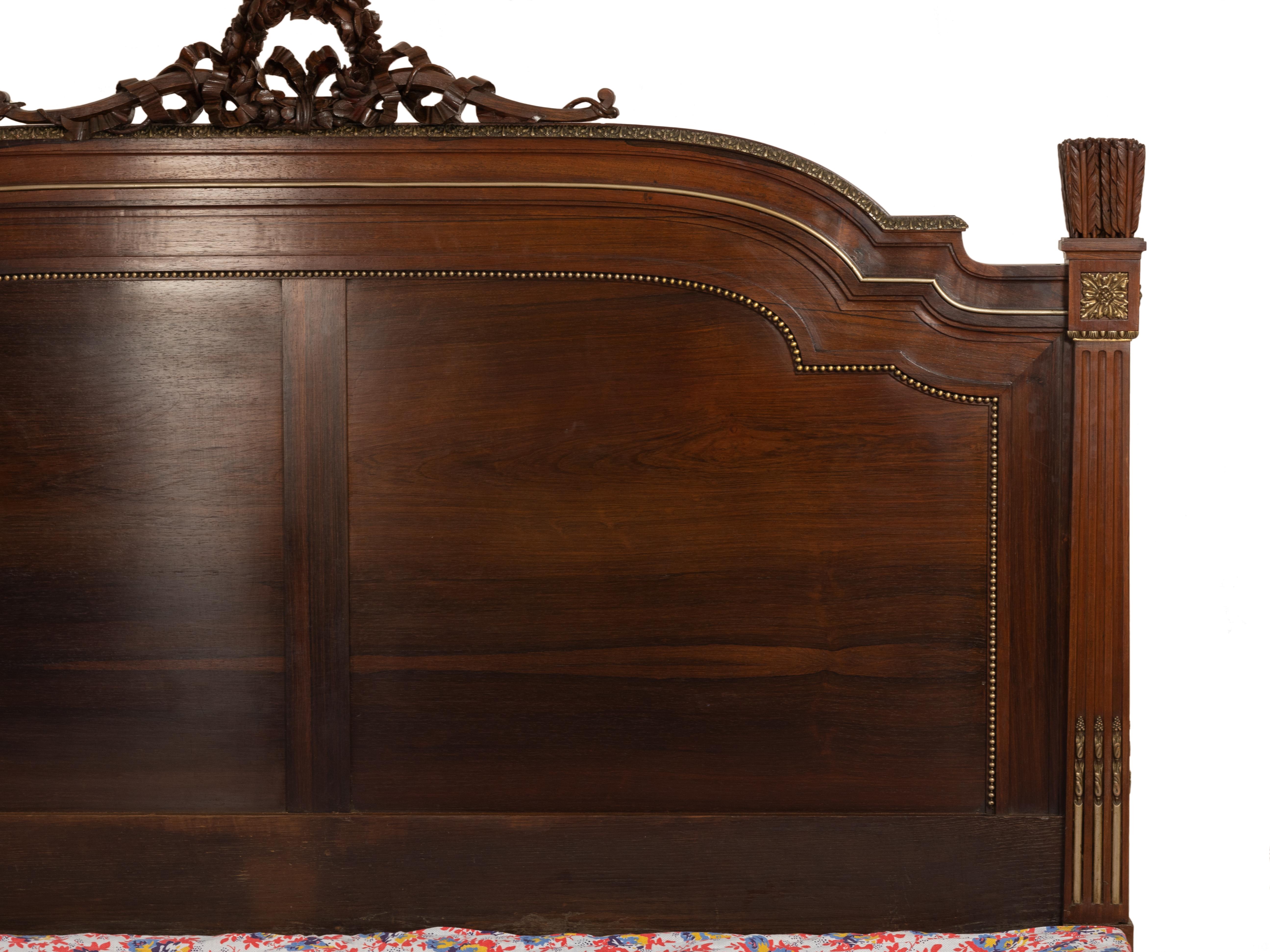 French Napoleon III Hand Carved Bed For Sale 5