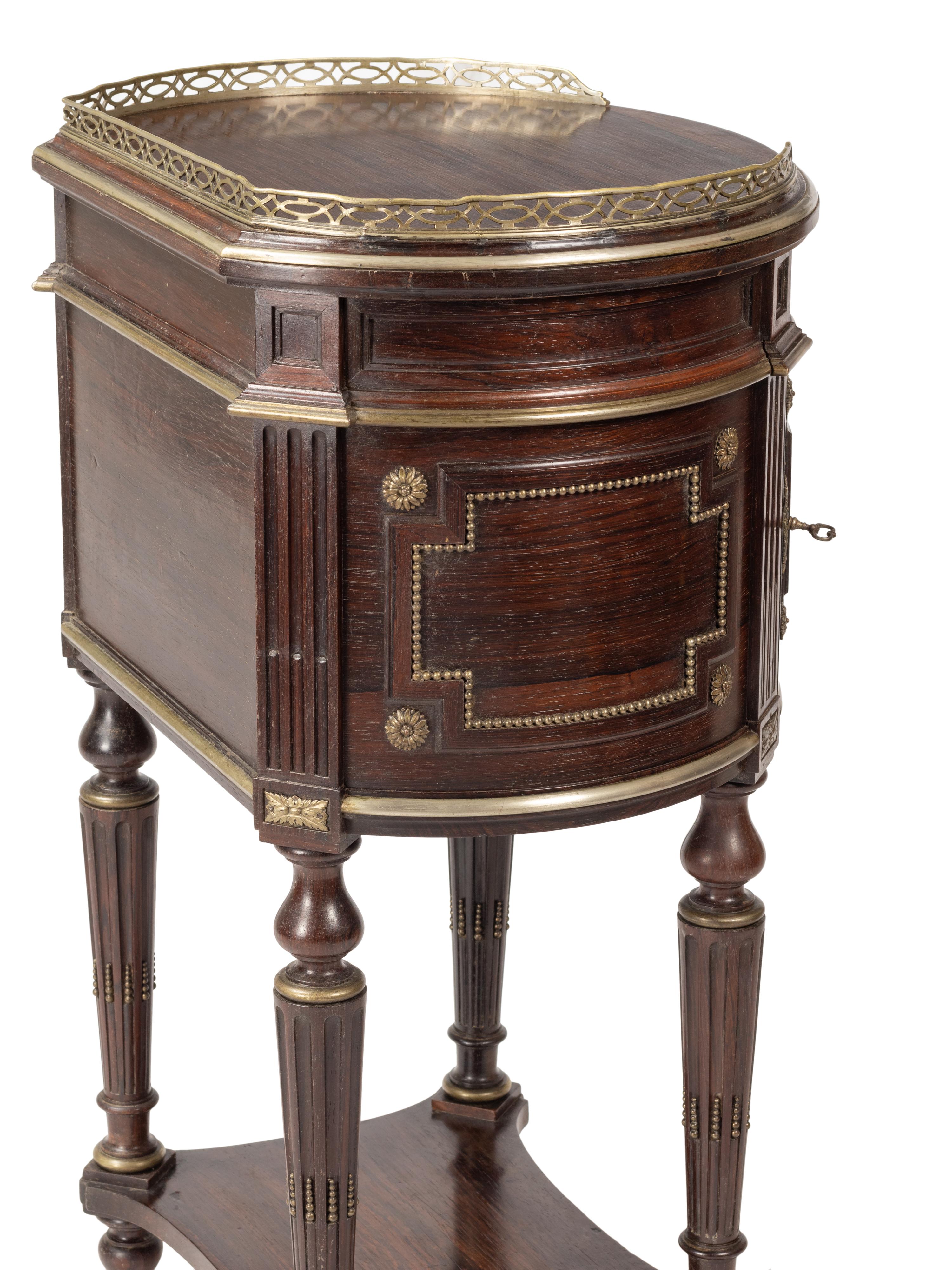 Wood French Napoleon III Hand Carved Bedside Tables Nightstands For Sale