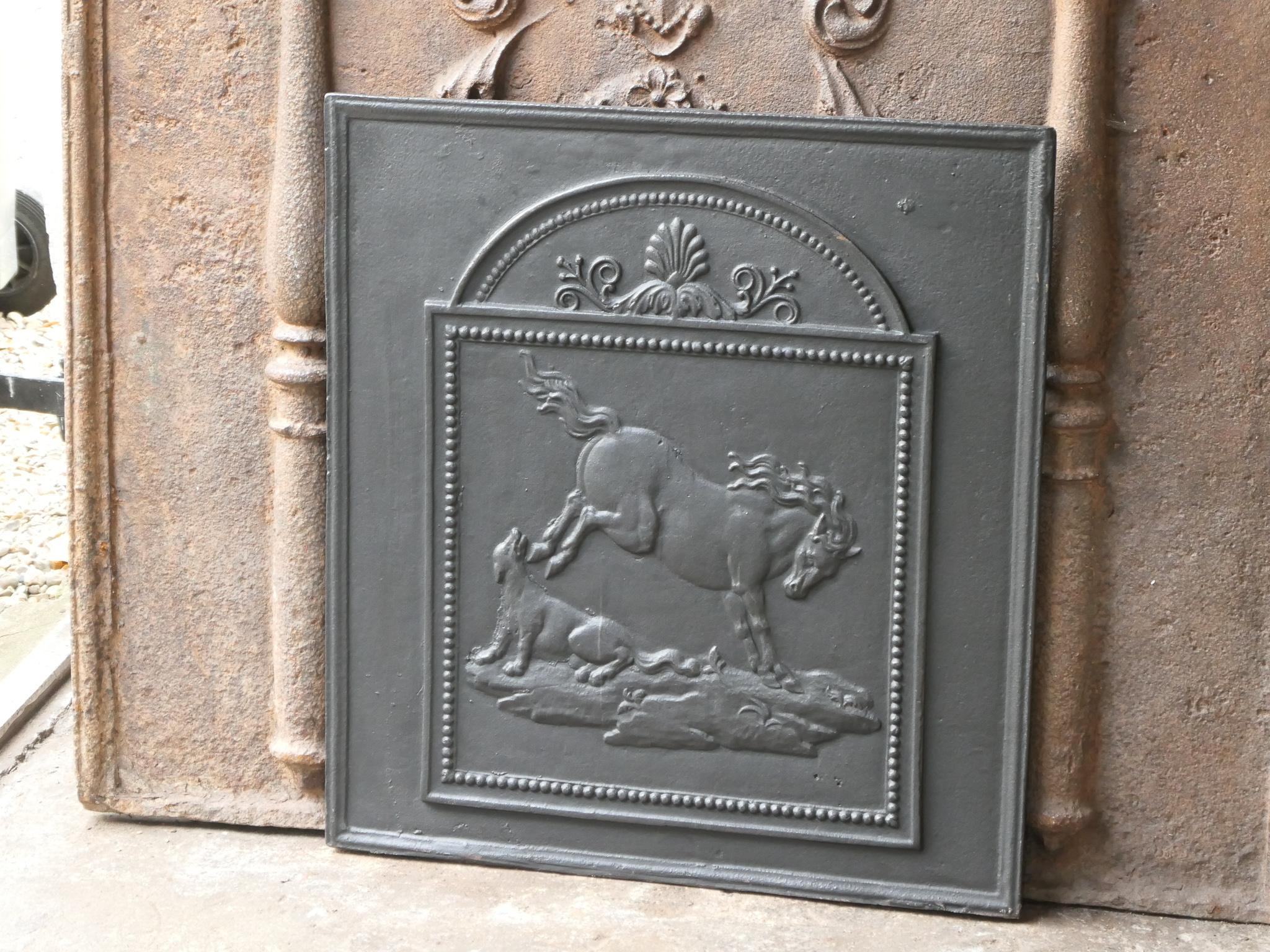 Cast French Napoleon III 'Horse' Fireback / Backsplash, 19th Century For Sale