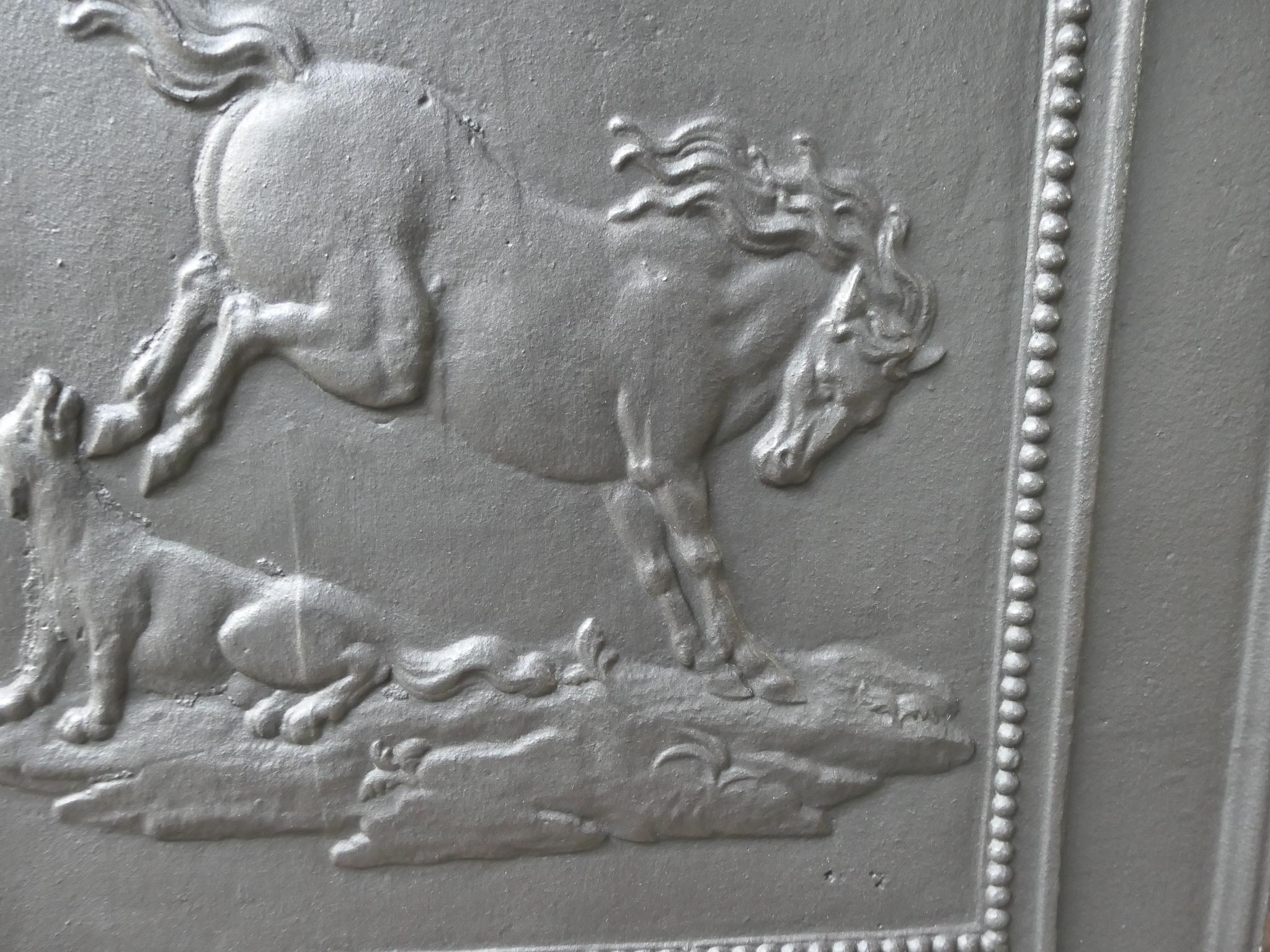 French Napoleon III 'Horse' Fireback / Backsplash, 19th Century For Sale 3