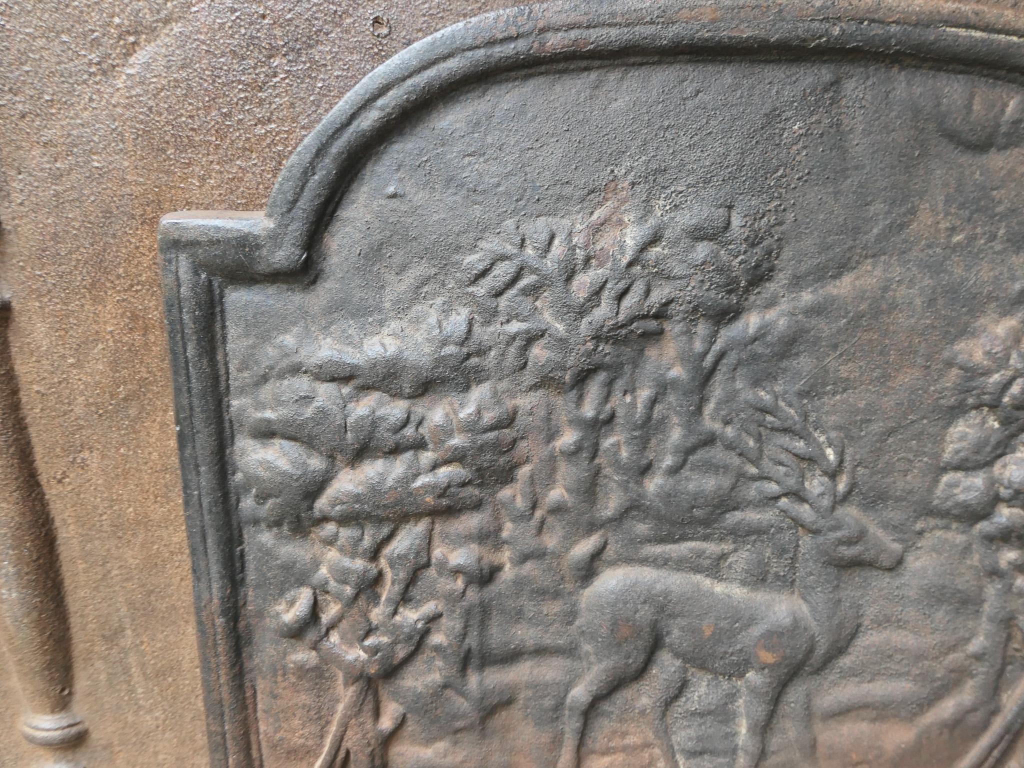 Fer Plaque de cheminée / dosseret Napoléon III 