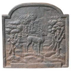 Plaque de cheminée / dosseret Napoléon III "Chasse à la Cour