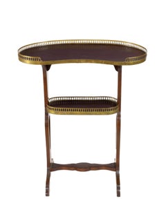 Französisch Napoleon III Nierenform Guéridon Tisch, Holz und Messing, 1880er Jahre