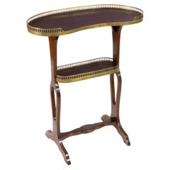 Französisch Napoleon III Nierenform Guéridon Tisch, Holz und Messing, 1880er Jahre