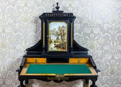 French Napoleon III Lady's Desk, circa 1870, with Porcelain Tableau