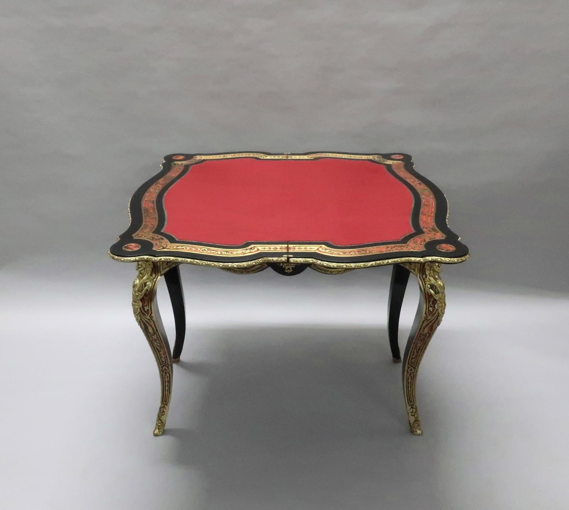 French Napoleon III Louis XV Style Boulle Occasional Table For Sale 5