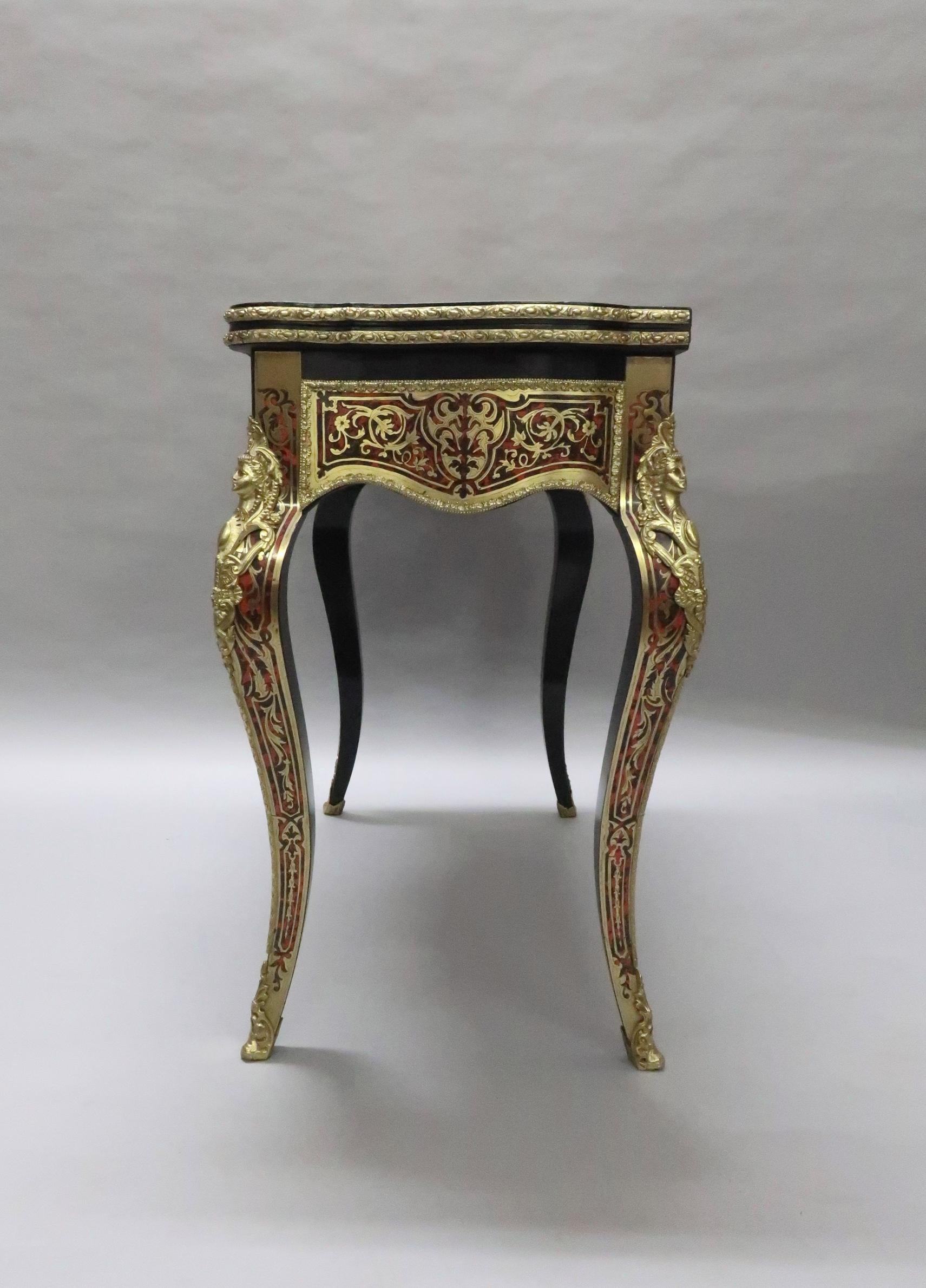 French Napoleon III Louis XV Style Boulle Occasional Table For Sale 2