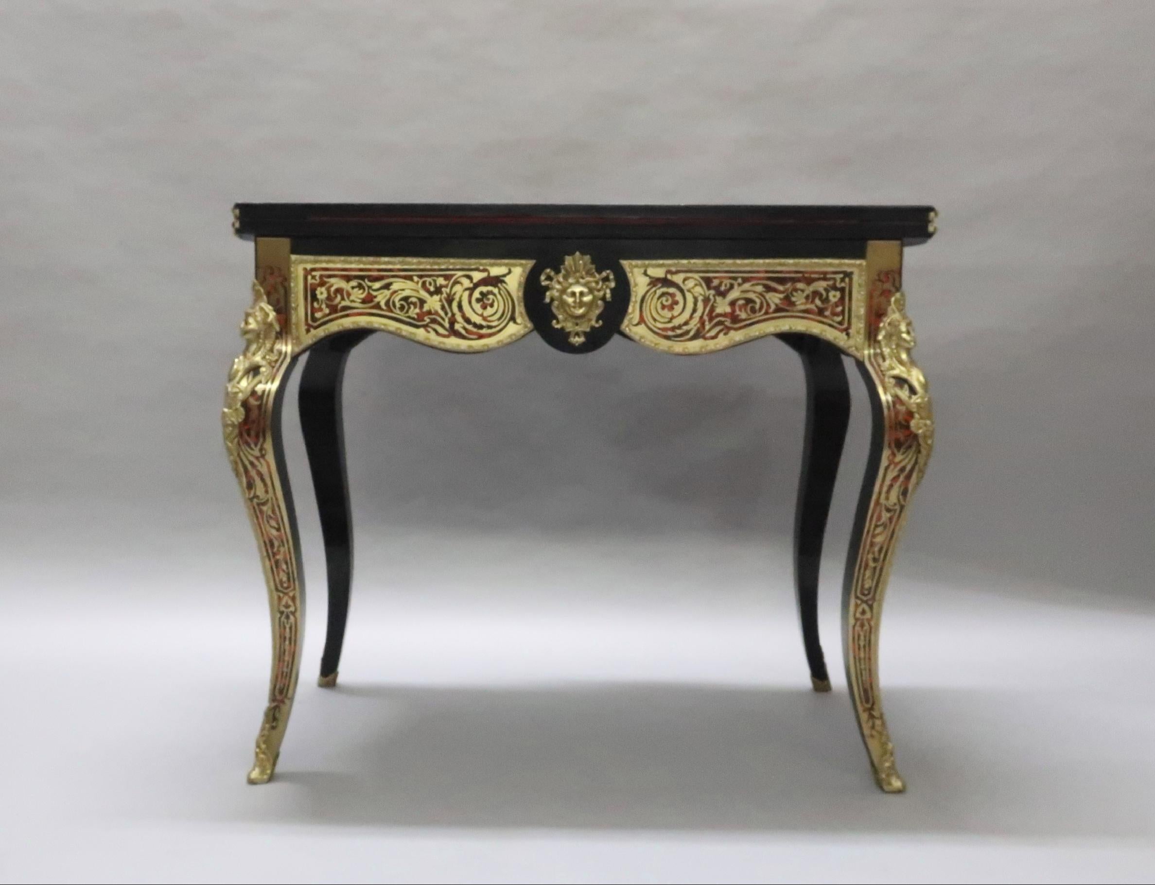 French Napoleon III Louis XV Style Boulle Occasional Table For Sale 3