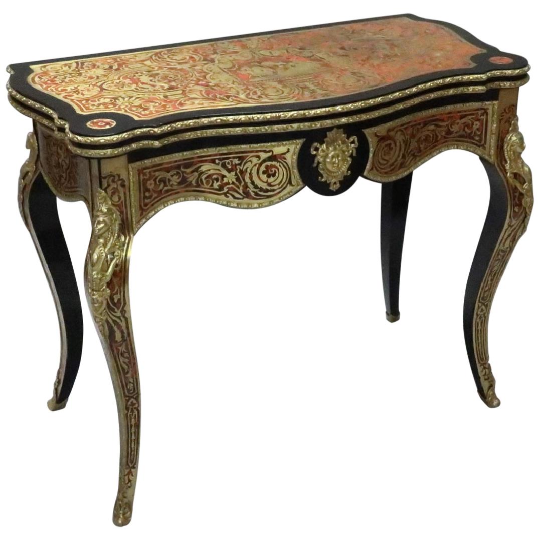 French Napoleon III Louis XV Style Boulle Occasional Table For Sale