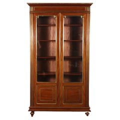 French Napoleon III Mahogany and Brass Bookcase ‘Bibliotheque’