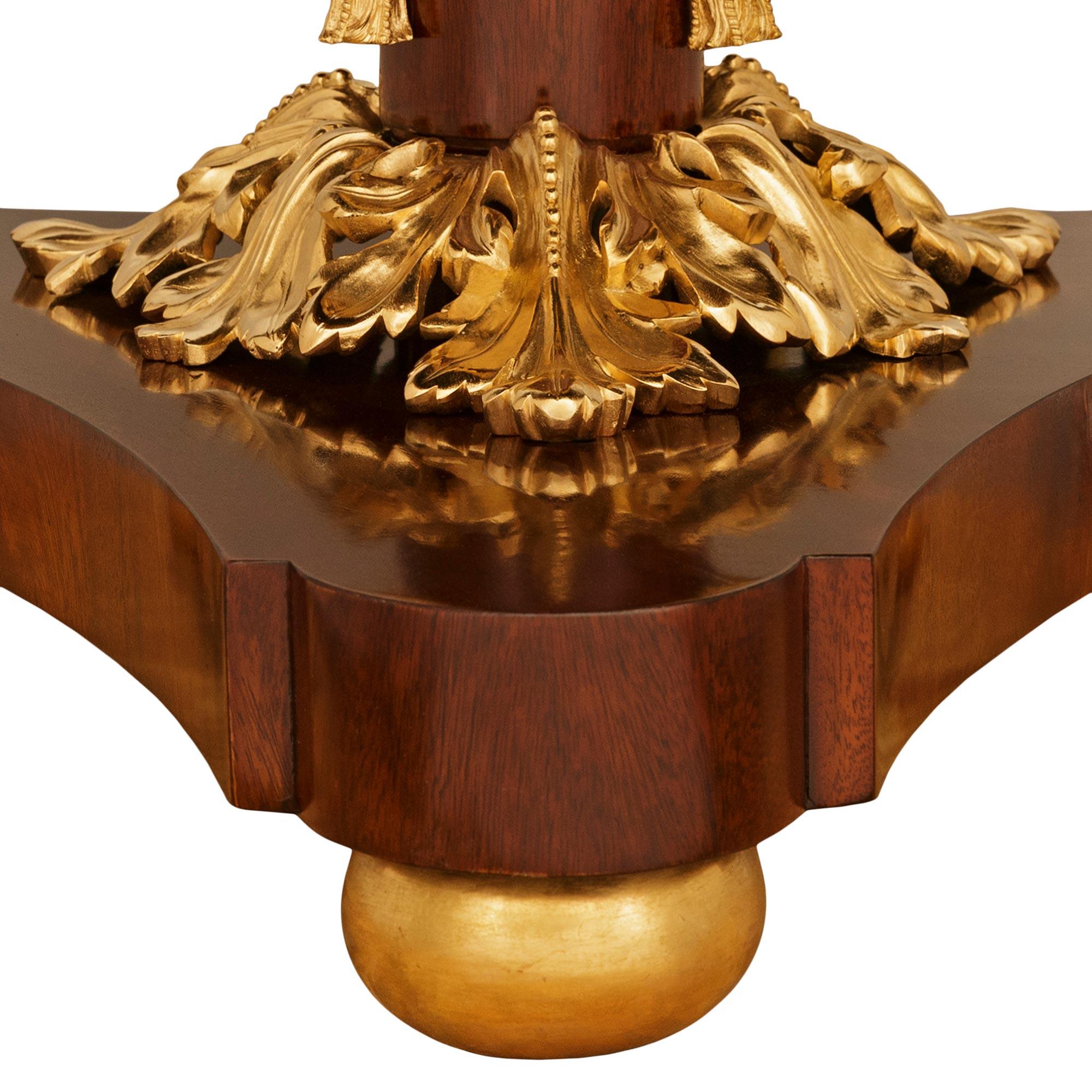French Napoleon III Mahogany, Giltwood, Ormolu, and Porcelain center table For Sale 6
