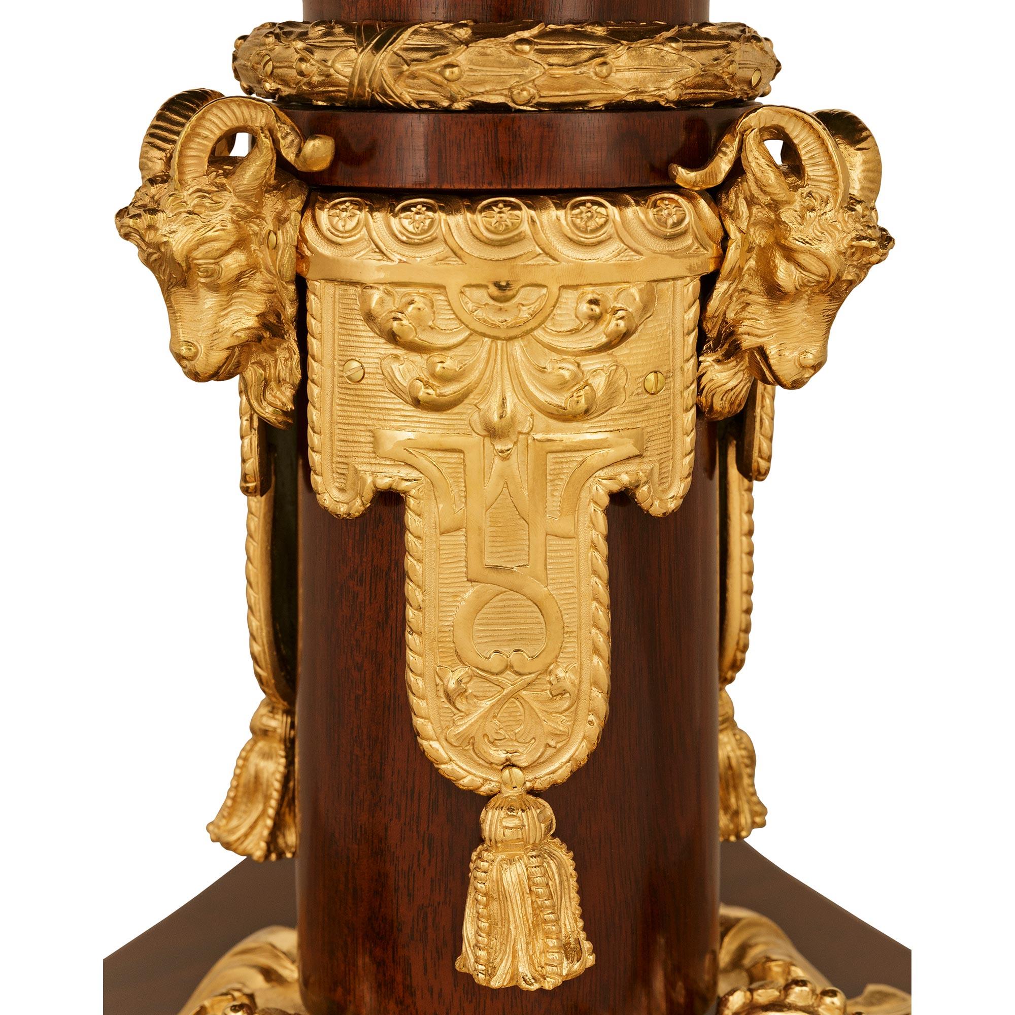 French Napoleon III Mahogany, Giltwood, Ormolu, and Porcelain center table For Sale 4