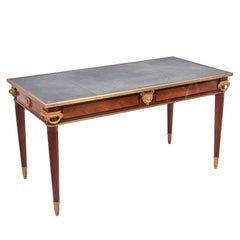 French Napoleon III Mahogany & Tulipwood Bureau Plat, circa 1890