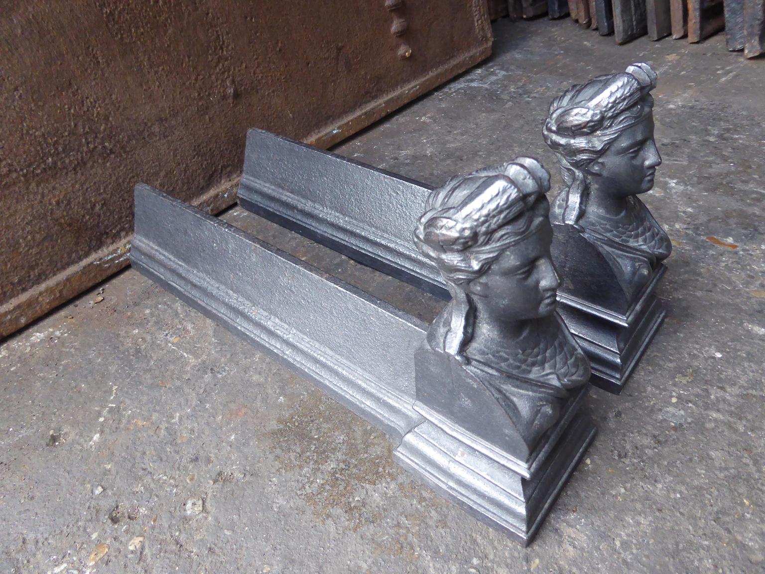 French Napoleon III 'Marianne' Firedogs or Andirons, 19th Century 4