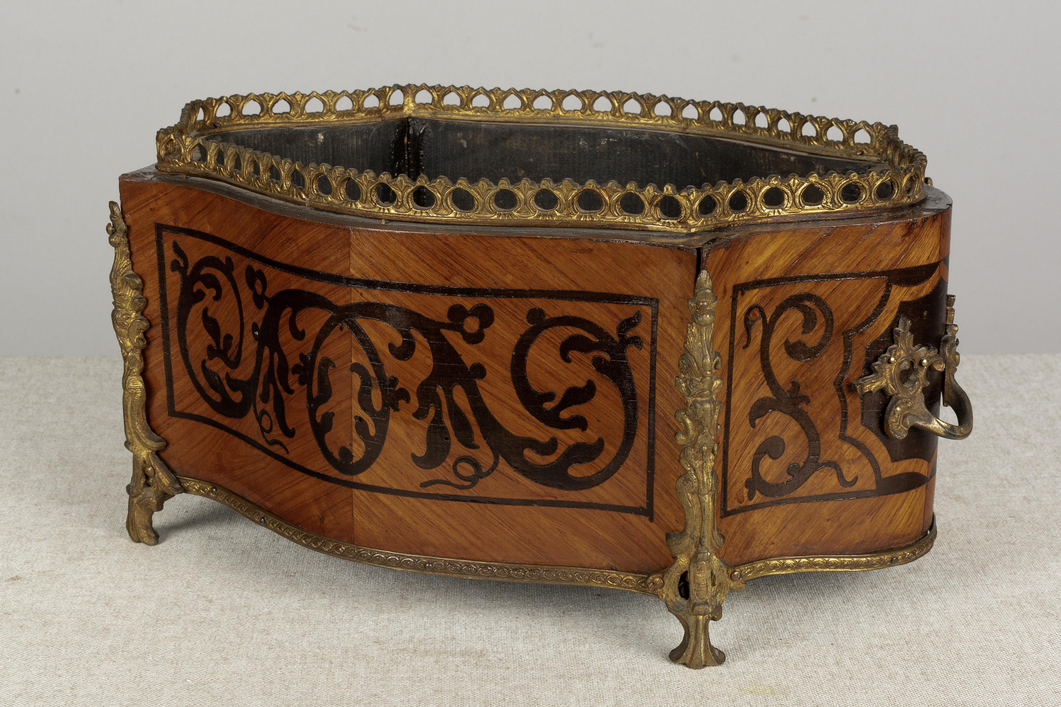 French Napoleon III Marquetry Jardinière In Good Condition In Winter Park, FL