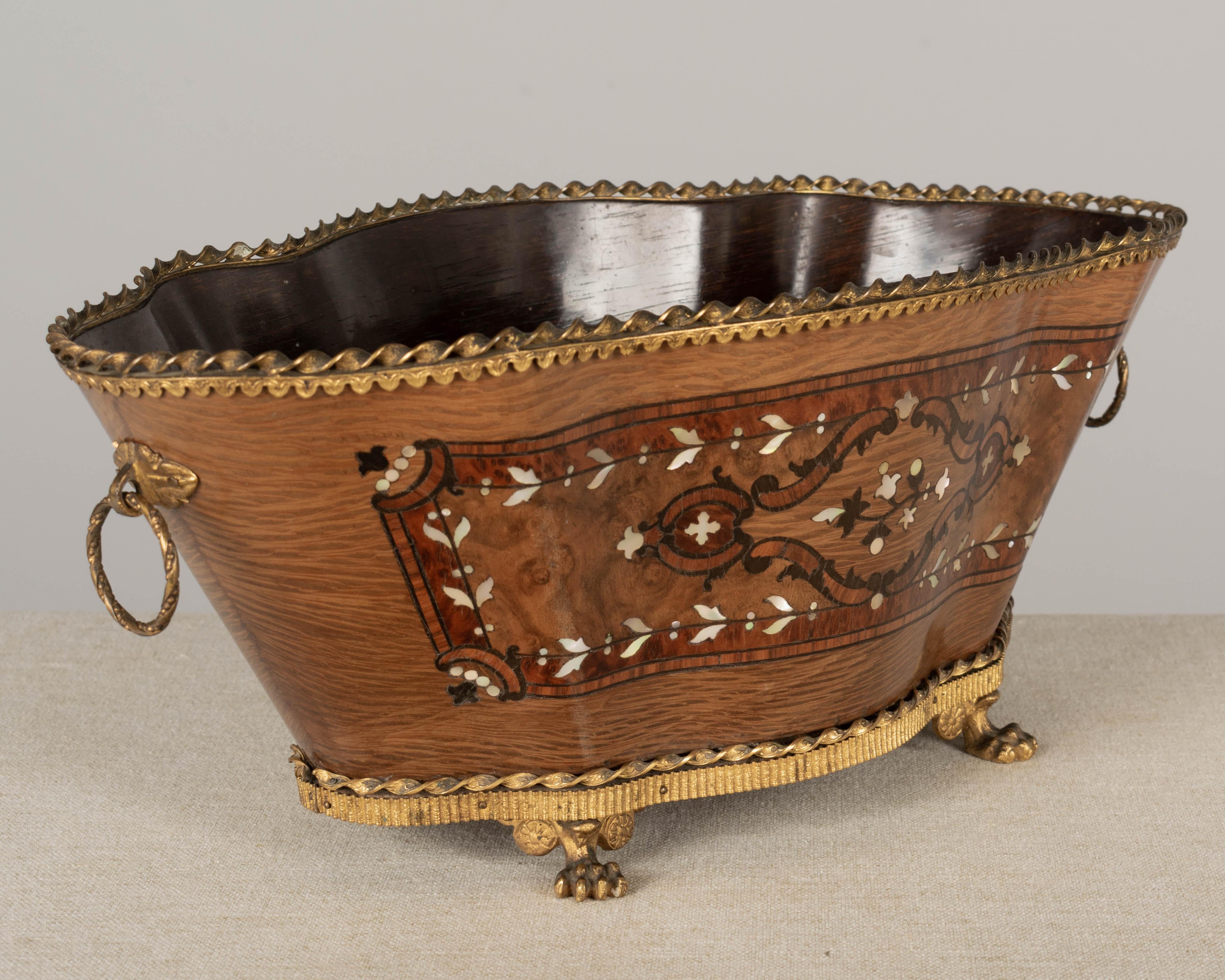 French Napoleon III Marquetry Jardinière In Good Condition For Sale In Winter Park, FL