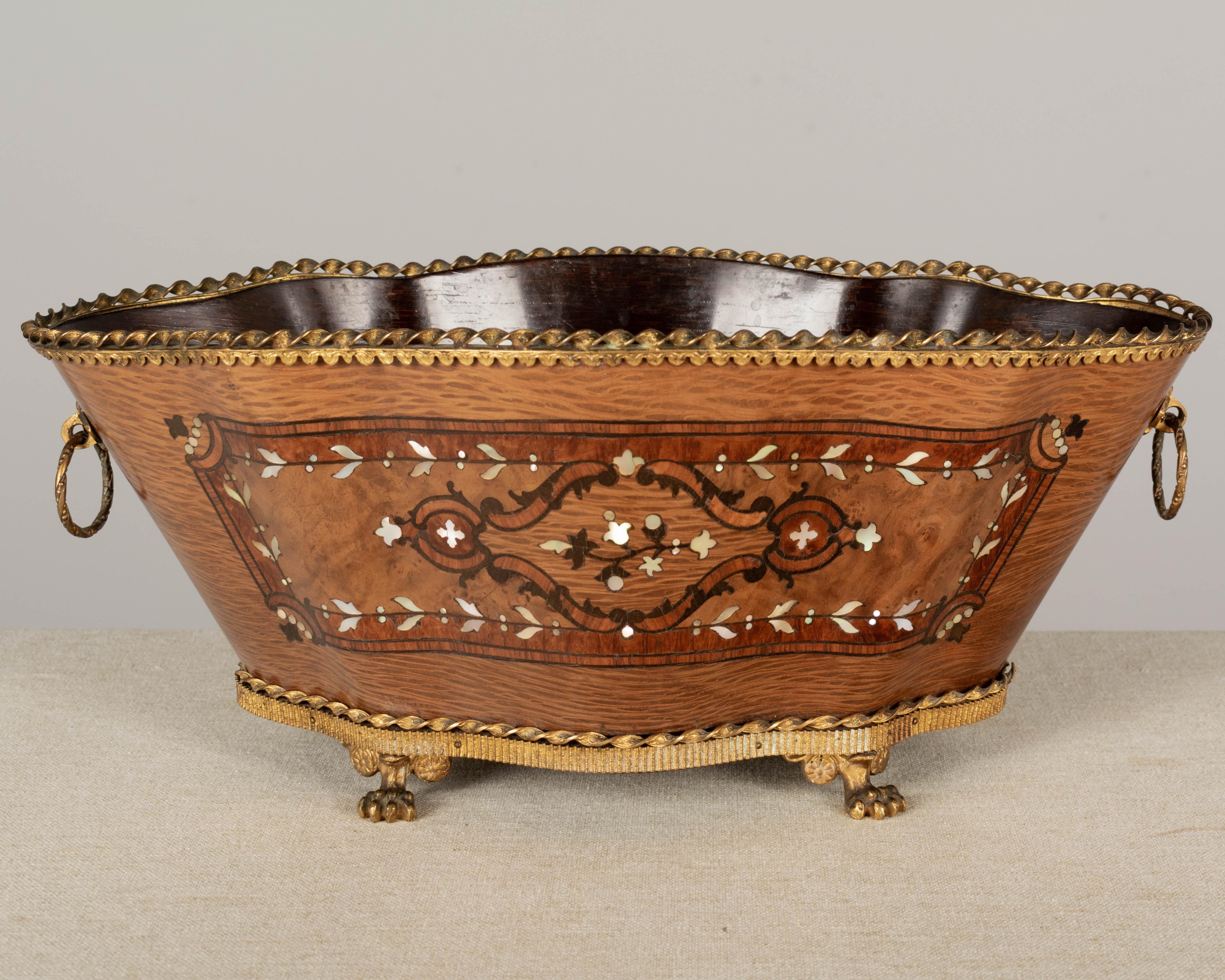 20th Century French Napoleon III Marquetry Jardinière For Sale