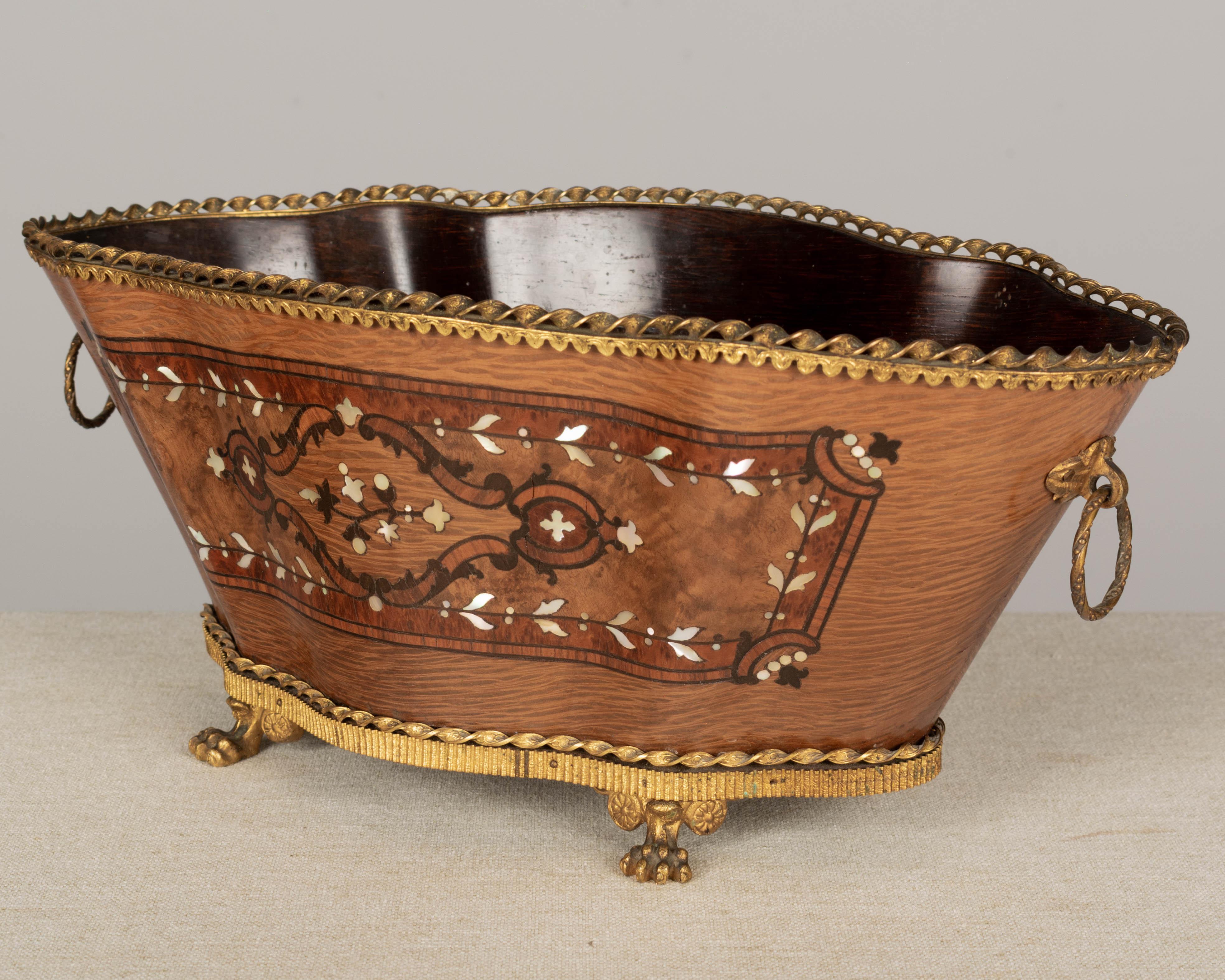 French Napoleon III Marquetry Jardinière For Sale 1
