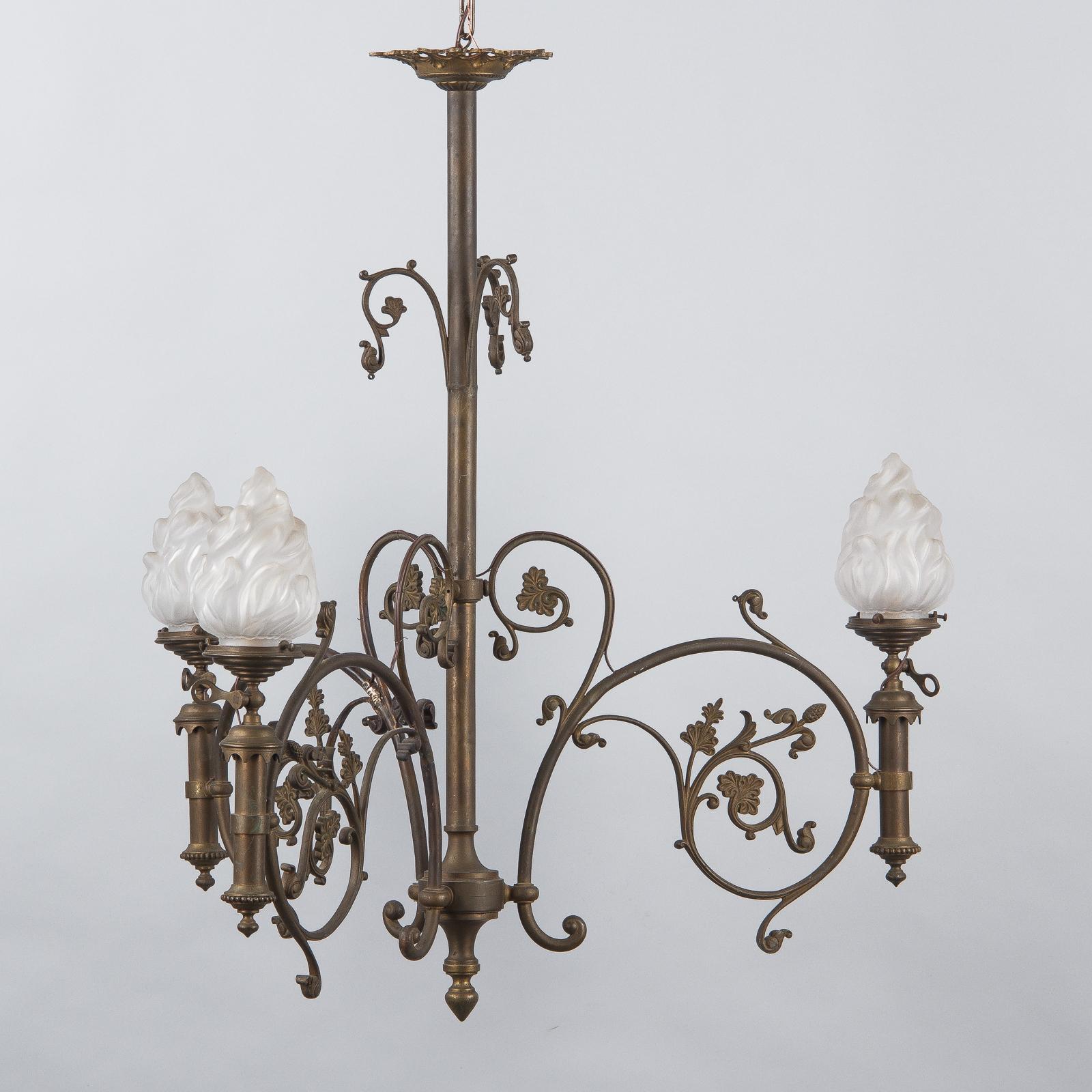 French Napoleon III Metal Chandelier, 1870s 11