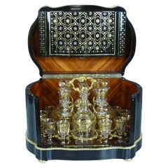French Napoleon III Mother-of-Pearl and Rosewood Liquor Cabinet