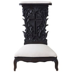 French Napoleon III Oak Prie-Dieu Prayer Chair