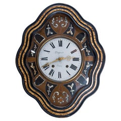 French Napoleon III Oeil De Boeuf Wall Mounted Pendulum Clock, Late 19th Century