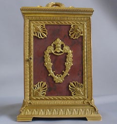 French Napoleon III Ormolu and Marble Carriage Clock signed by Ed. Chartier
