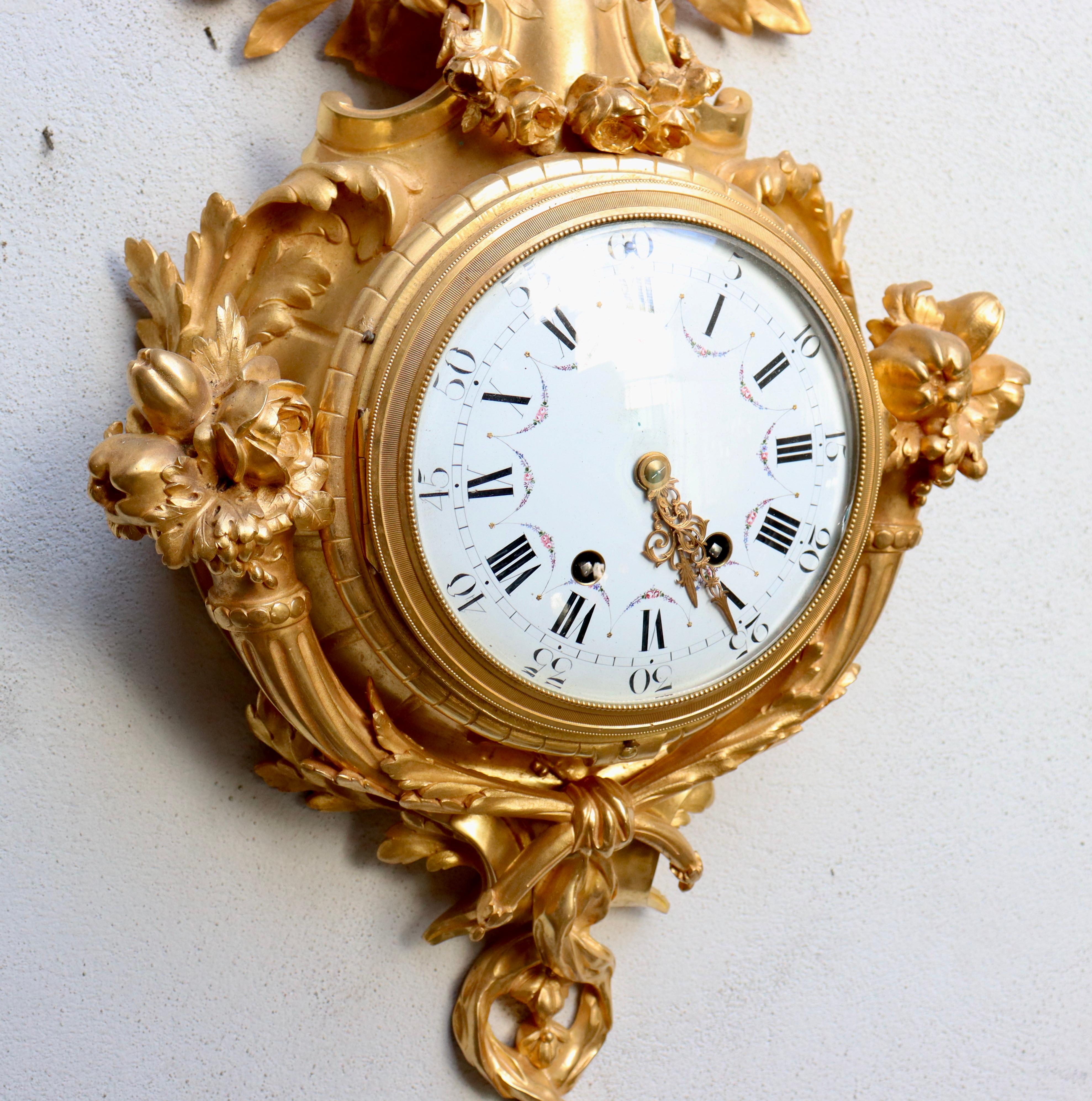 Late 19th Century A French Napoléon III Ormolu Cartel Clock, after Caffieri, circa 1880