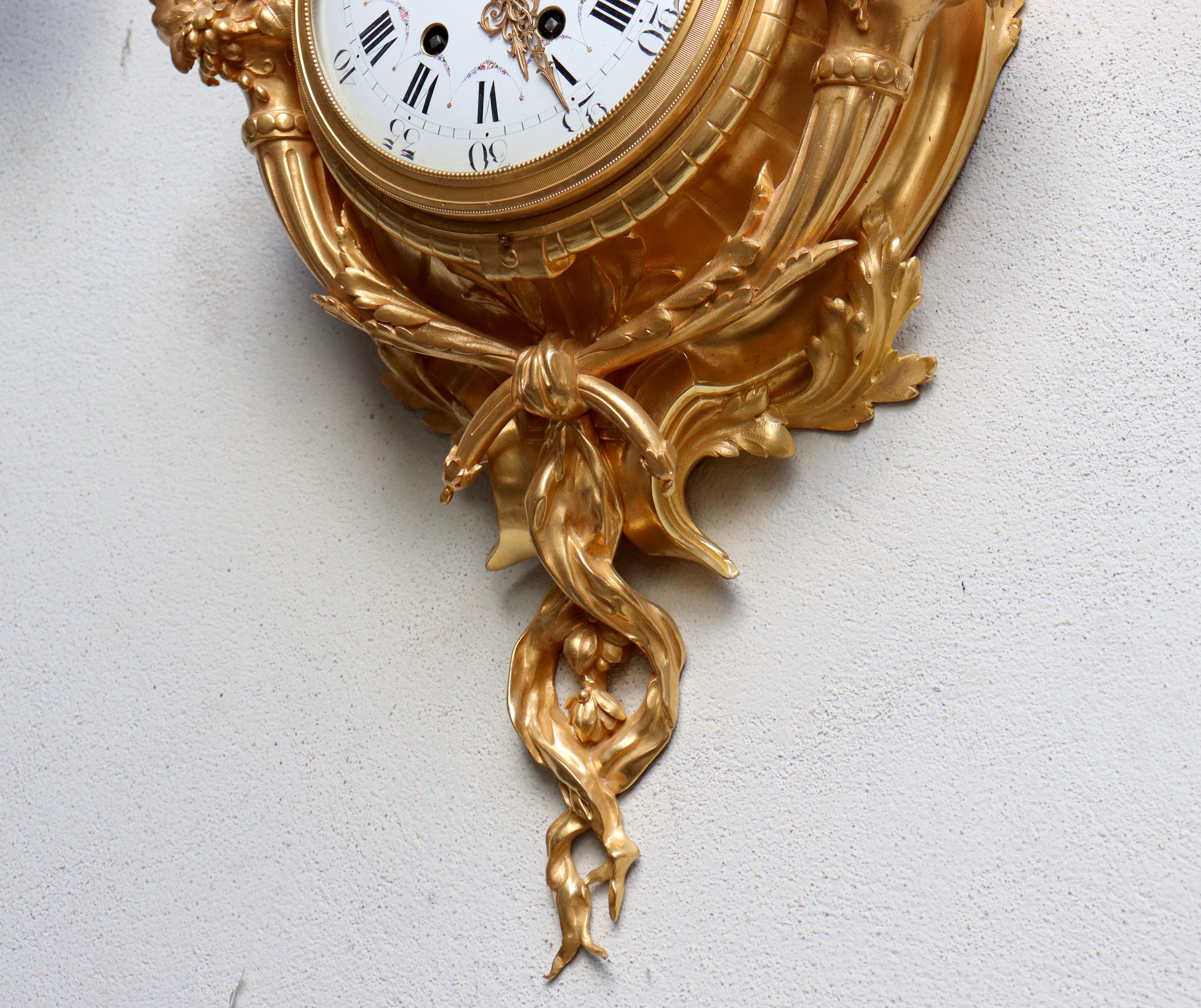 A French Napoléon III Ormolu Cartel Clock, after Caffieri, circa 1880 1